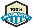 Blue 100% warranty badge design
