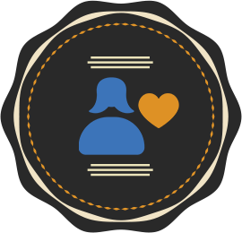 Stylized woman with heart symbol