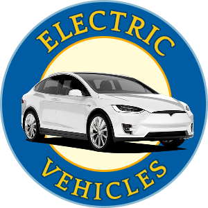 White electric car with logo